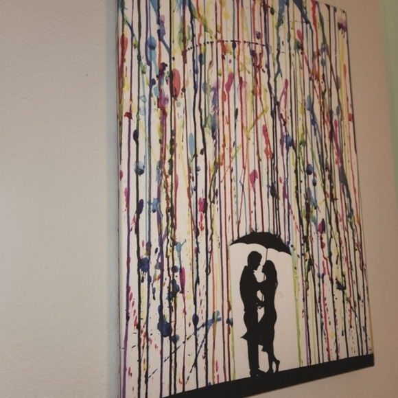 Couples Crayon Art Rain Print - Picture 2 of 5
